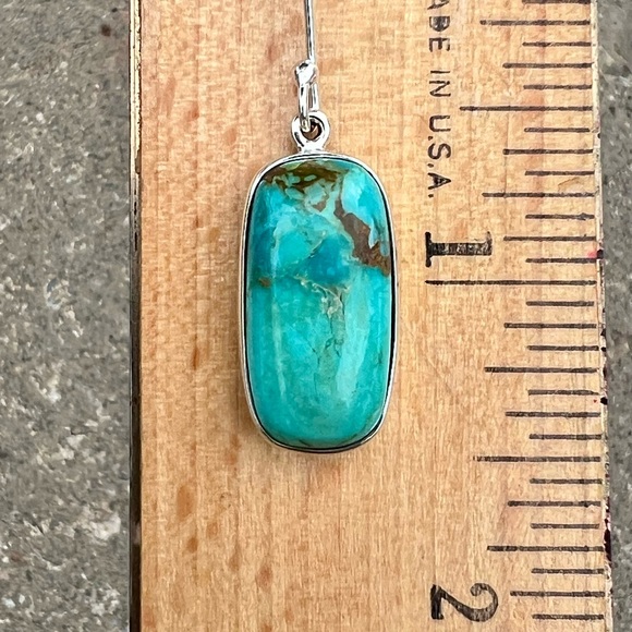 Sundance $138 NEW 1-1/2” Kingman Turquoise Sterling Silver Handmade Earrings - Picture 5 of 11